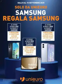 Anteprima dell'opuscolo Volantino Samsung dal negozio Unieuro valido da 08/09/2025