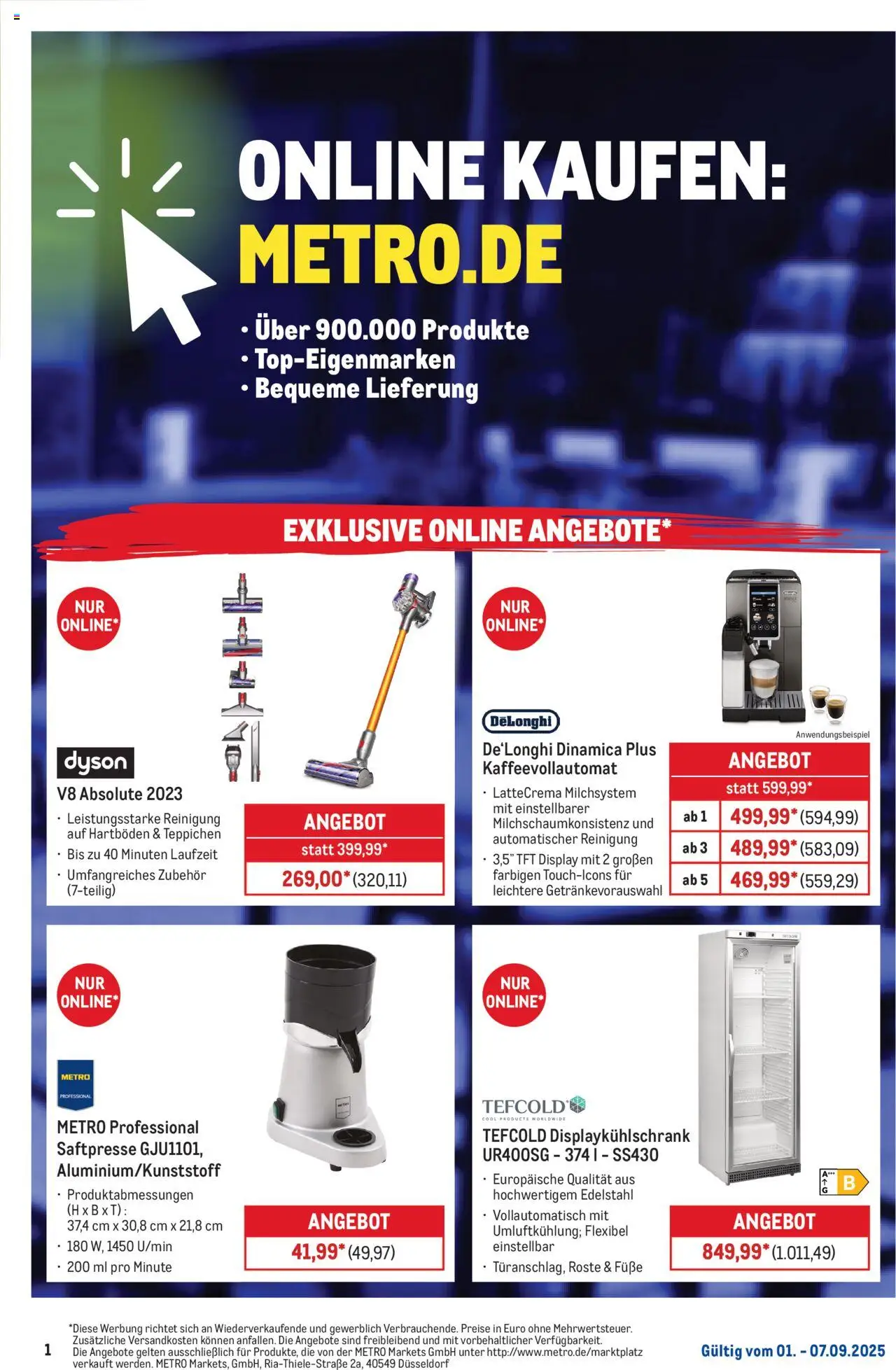 Metro Prospekt ab 01.09.2025 - Online: Wochen-Angebote
