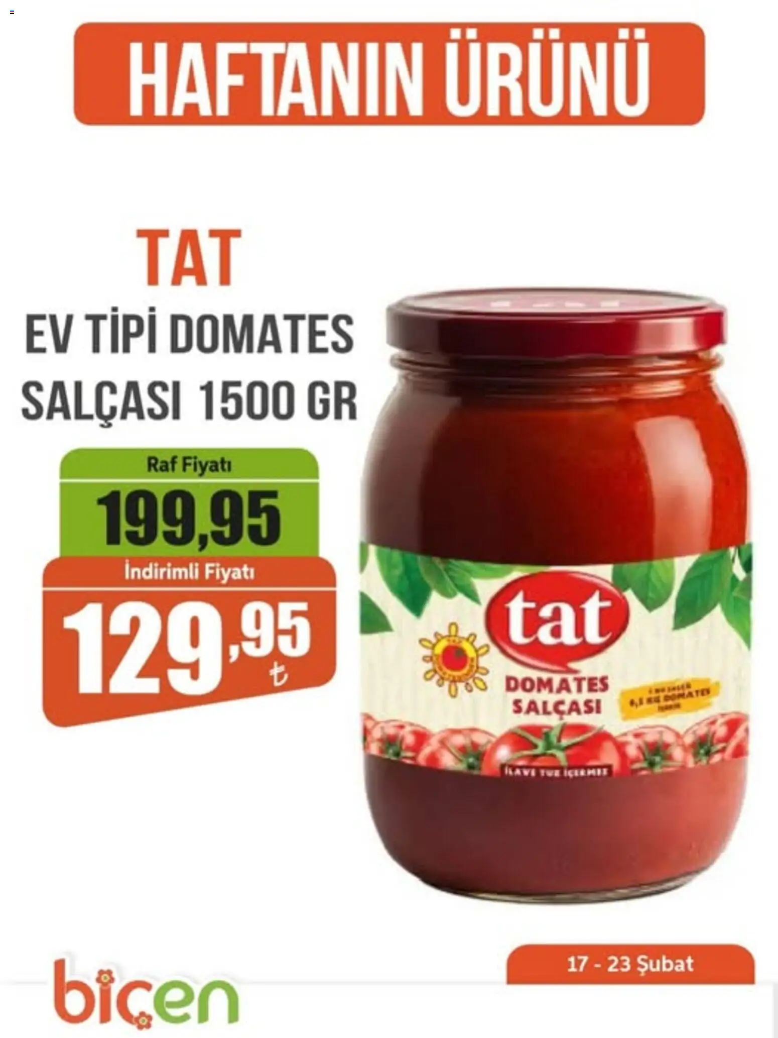 Biçen Market Haftanın Ürünü 17.02.2026 - Broşürünün önizlemesi - Raf, Domates
