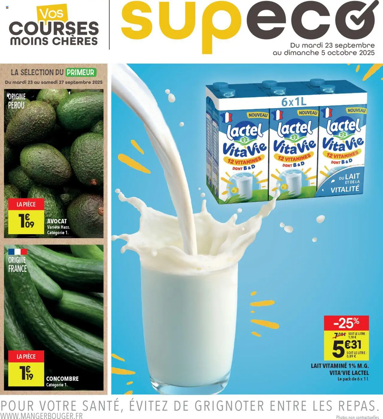 Catalogue de la boutique Supeco valable du 23/09/2025 - Page numéro 1 - Avocat, Concombre, Lait
