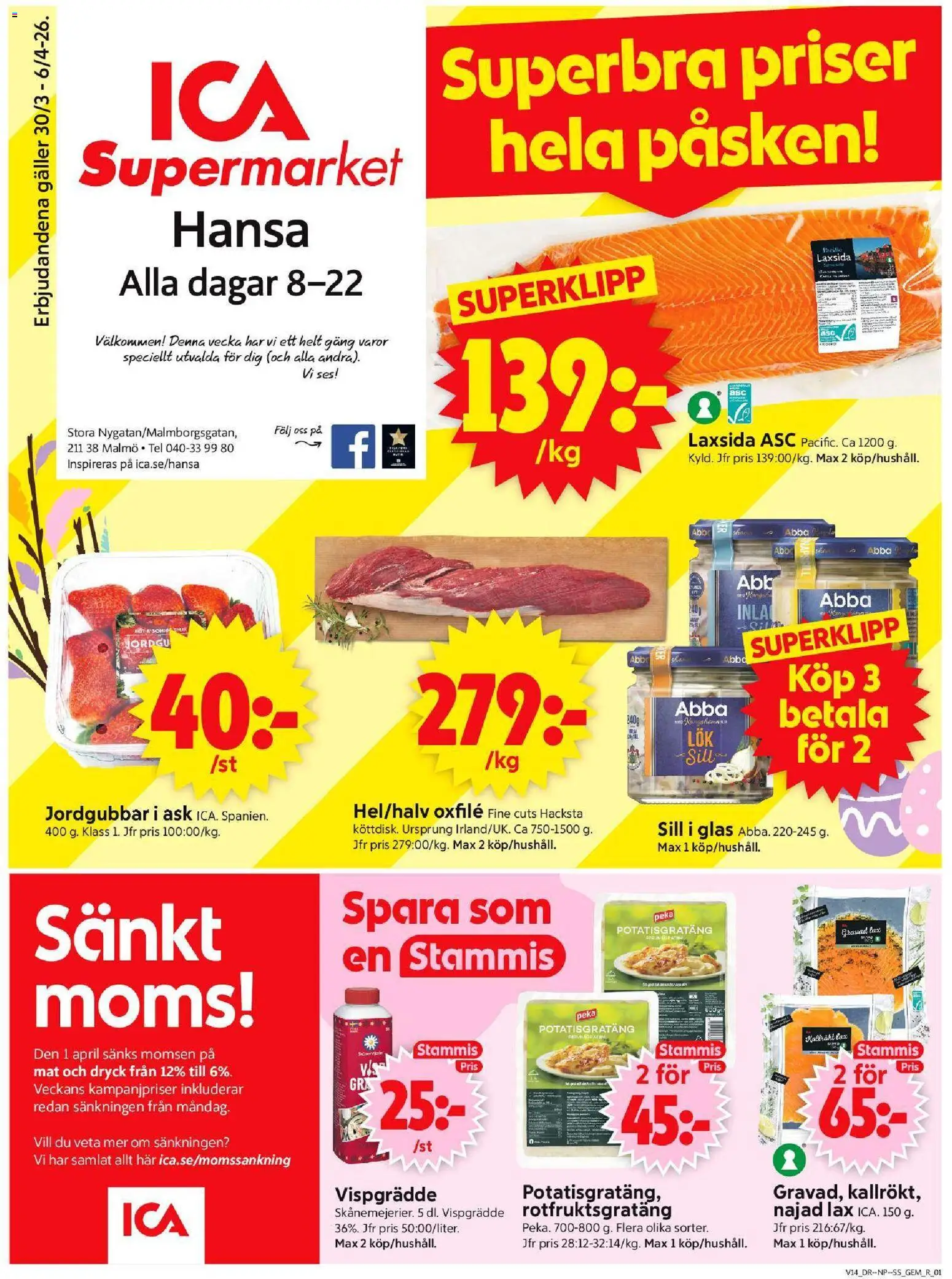 Förhandsgranska reklamblad Malmö från butik ICA Supermarket gäller från 30/03/2026