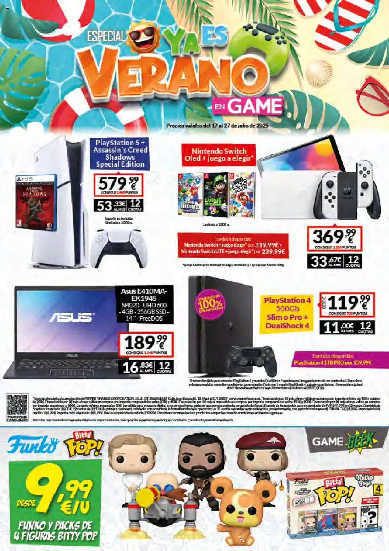 Game Folleto > 17/07 - 27/07/2025 > Ofertas - Nintendo, Playstation, Nintendo Switch
