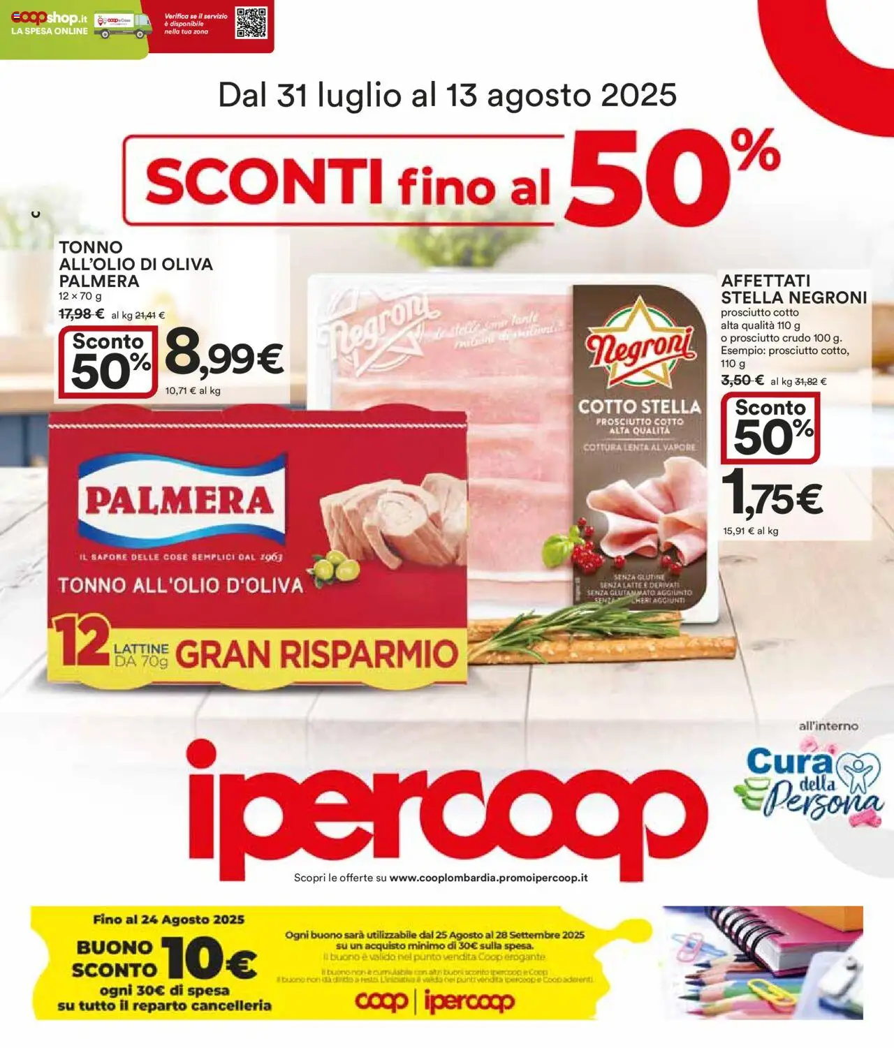 Volantino Ipercoop valido da 31/07/2025 numero di pagina 1