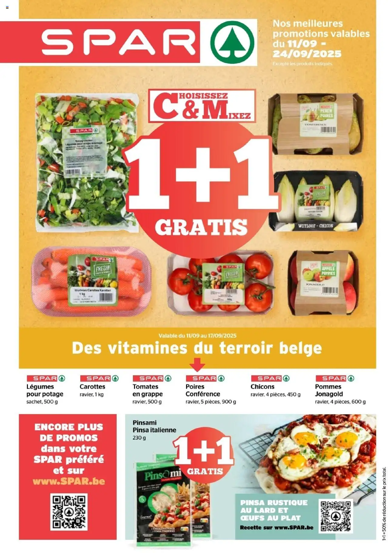 Spar Express shop Publicité geldig vanaf 11/09/2025 - Paginanummer 1 - NOS, Appels, Wortelen, Peren
