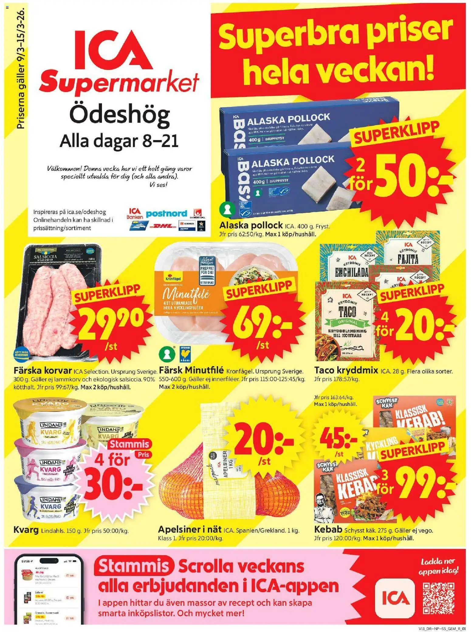 Förhandsgranska reklamblad Ödeshög från butik ICA Supermarket gäller från 09/03/2026