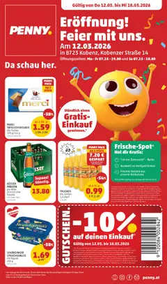 Vorschau der Angebote: Penny Markt Penny Markt Eröffnung in 8723 Kobenz gültig ab 12.03.2026