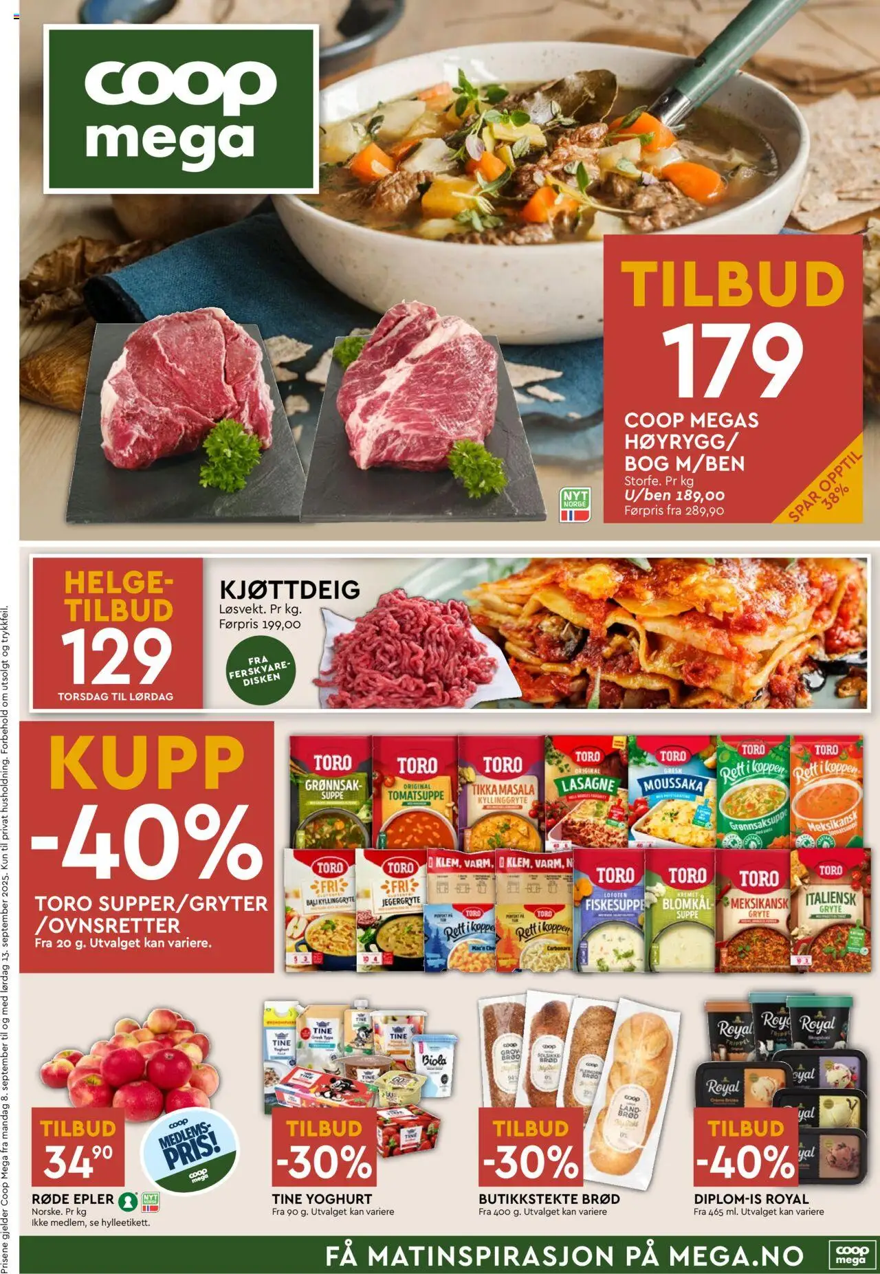 Kundeavis Coop Mega gyldig fra 08/09/2025 - Sidenummer 1
