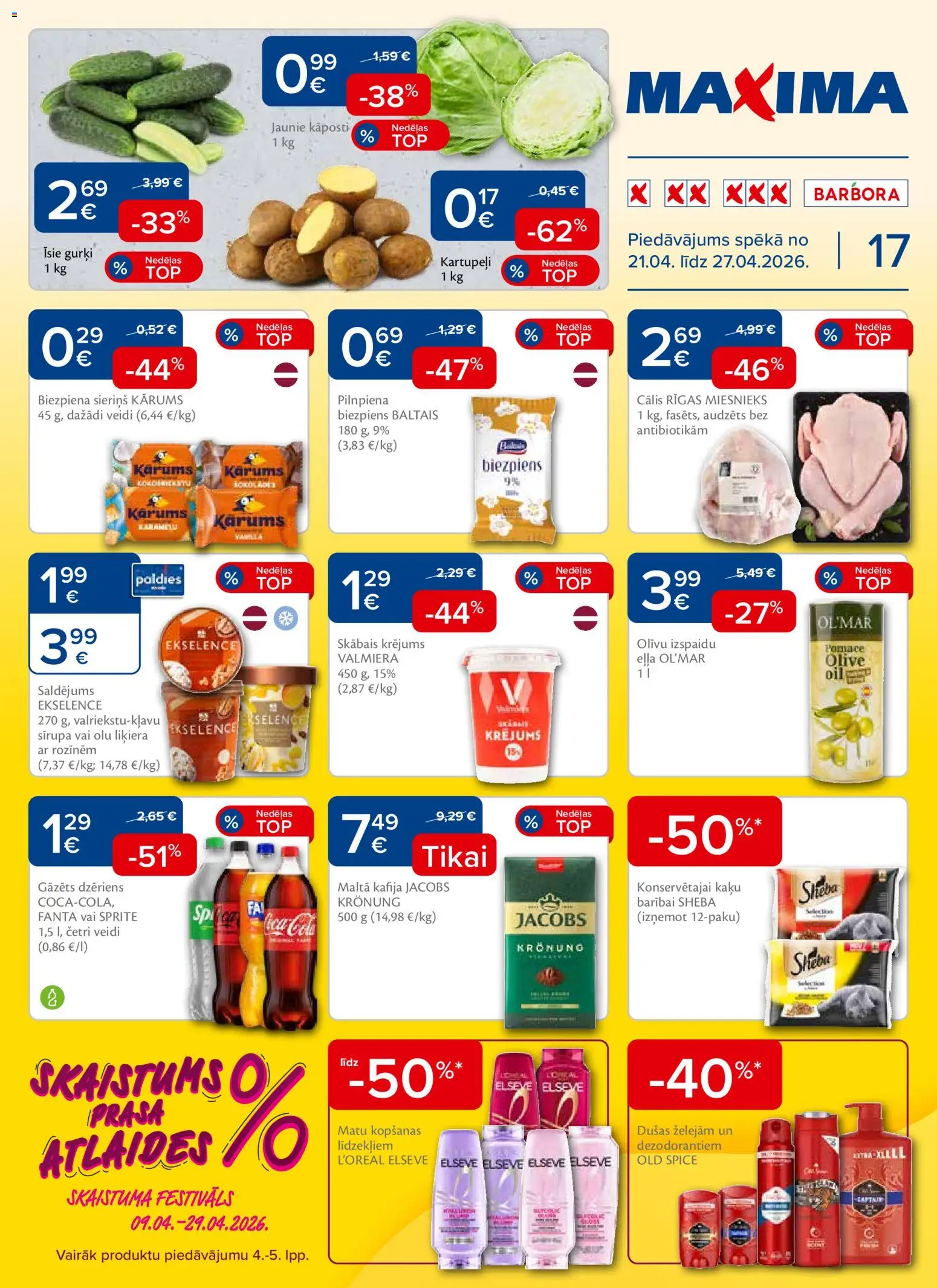 Skatīt Maxima akciju bukletu, derīgs no 21.04.2026.