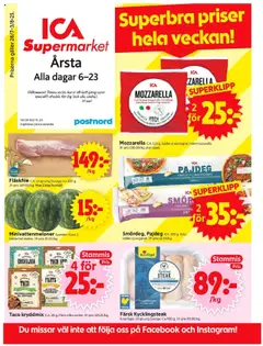 Förhandsgranska reklamblad Stockholm från butik ICA Supermarket gäller från 28/07/2025