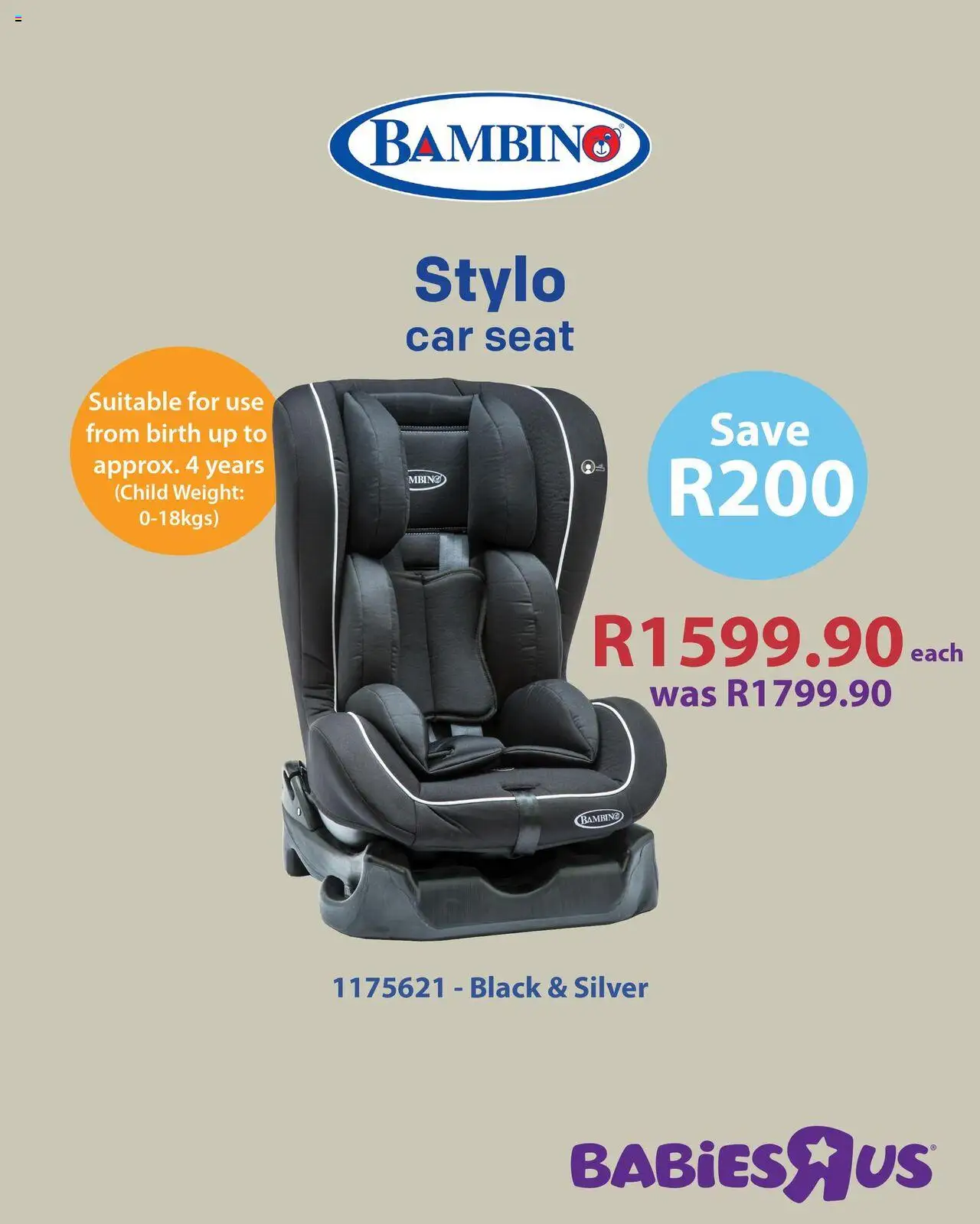 Babies R Us Bambino car seats from from Saturday 20/09/2025 > Promotions