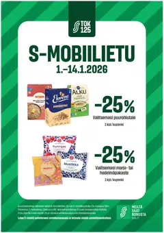 Kaupan S-market S-mobiilietu esikatselu, voimassa 01/01/2026