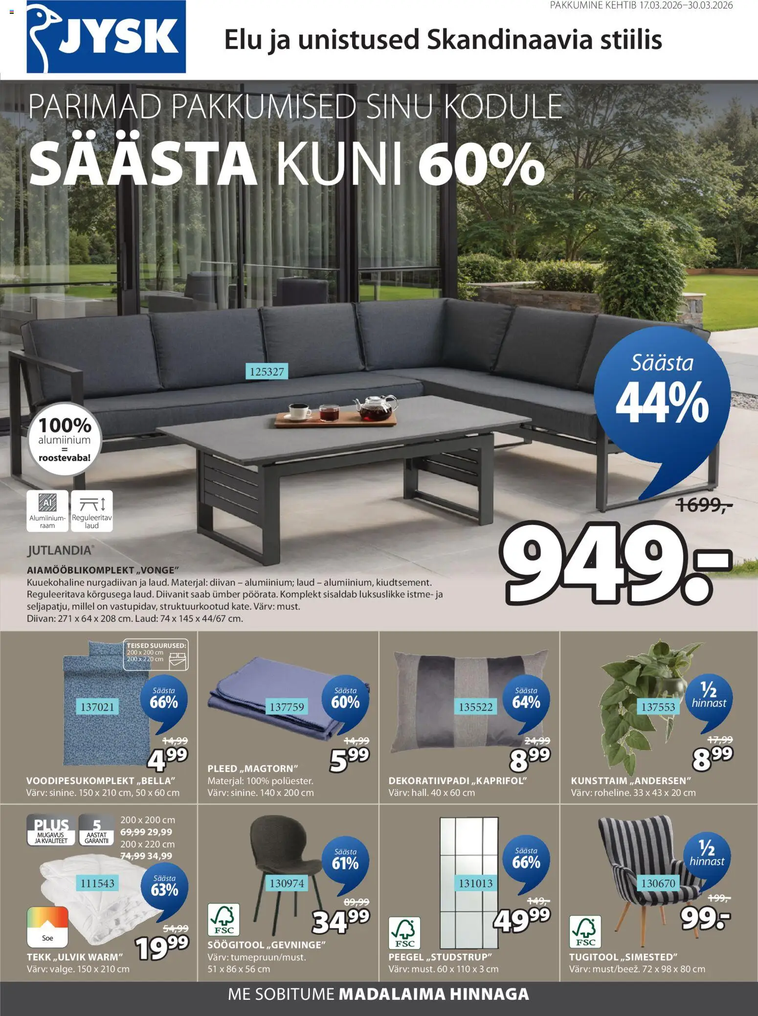 JYSK kliendilehe eelvaade alates 17.03.2026
