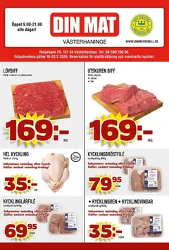 Förhandsgranska reklamblad Aktuella reklamblad Din Mat från butik Din Mat gäller från 16/02/2026