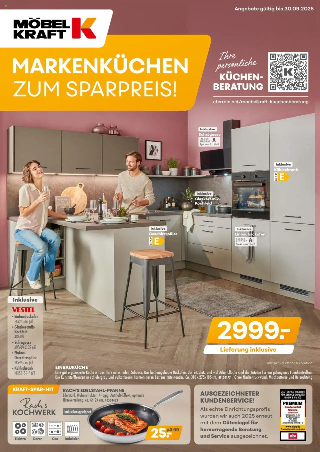 Möbel Kraft Prospekt Markenküchen (vom 12.08.2025 - 30.09.2025) - Kühlschrank, Kuchen, Küche, Geschirrspüler, Einbauküche, Kochfeld