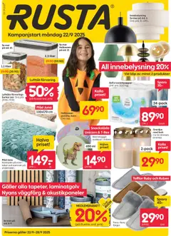 Förhandsgranska reklamblad Aktuella reklamblad Rusta från butik Rusta gäller från 22/09/2025