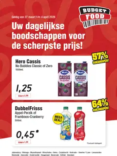 Voorbeeld van Budget Food folder van winkel Budget Food geldig vanaf 27-03-2026