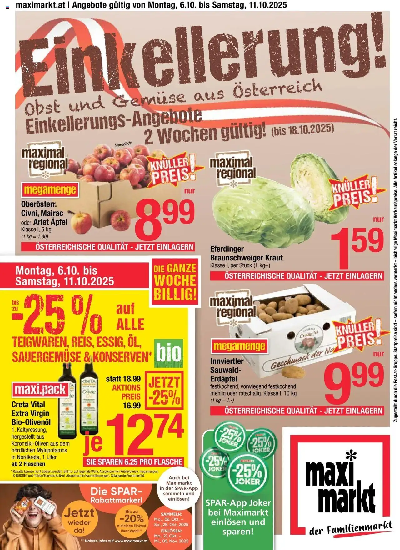  Maximarkt Maximarkt: Flugblatt ab (05.10.2025 - 11.10.2025) - Seite 1
