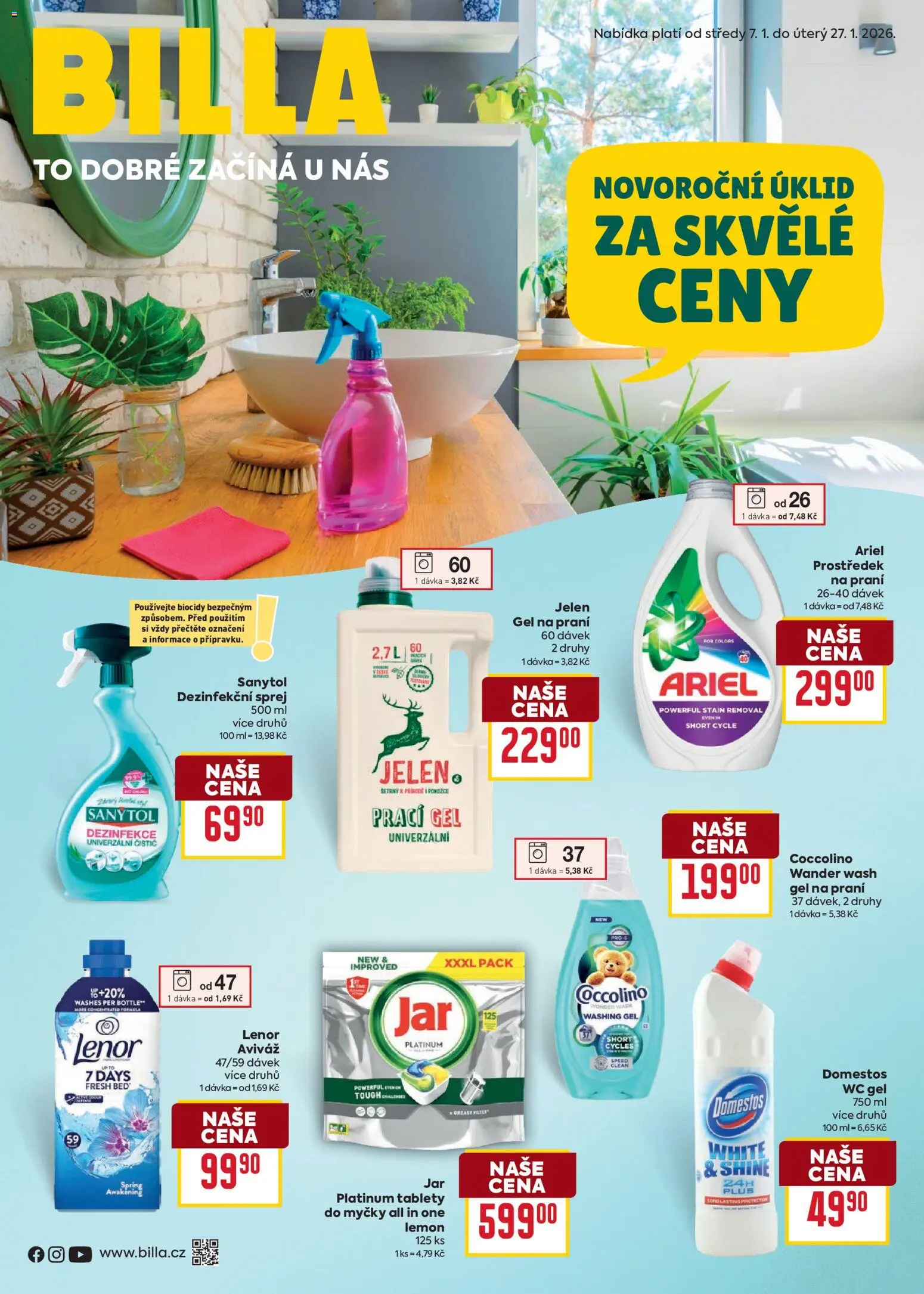 Náhled nabídky: Billa Leták - Vše pro úklid platný od 07.01.2026