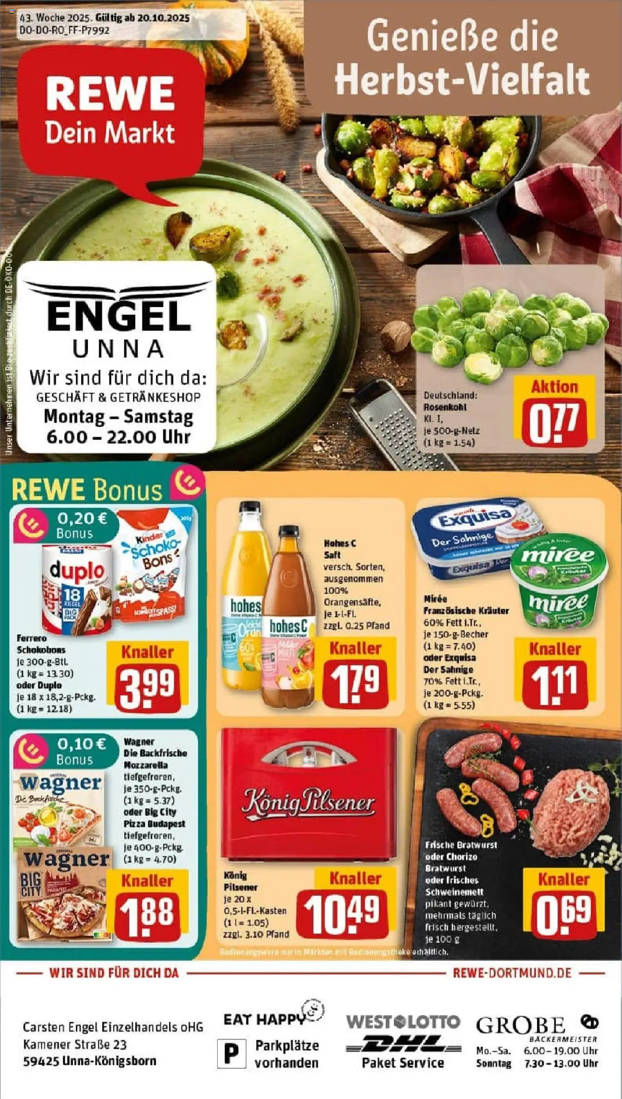 REWE Prospekt ab 19.10.2025 nächste Woche - Prospekt Unna	