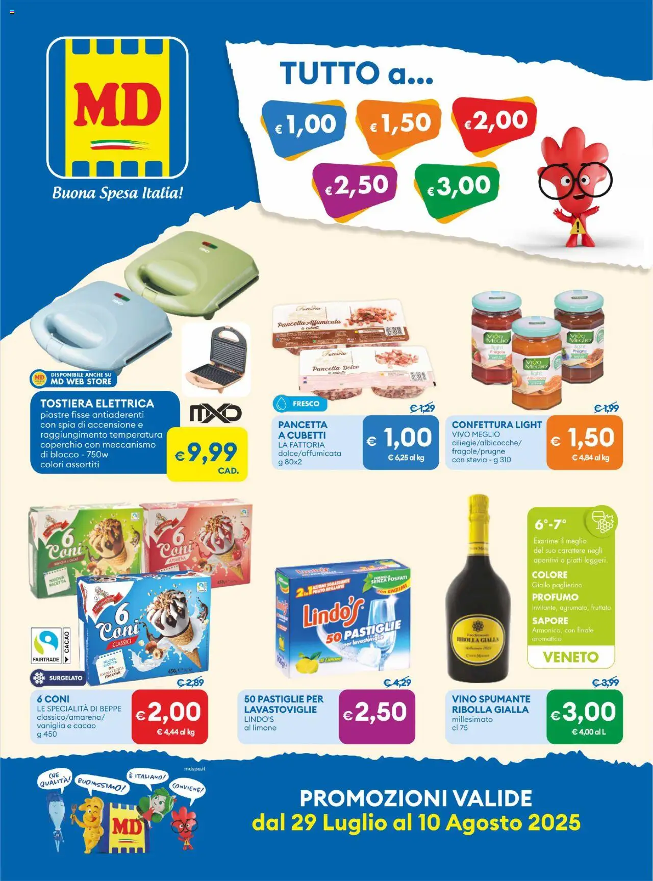 Volantino MD Discount valido da 29/07/2025 numero di pagina 1