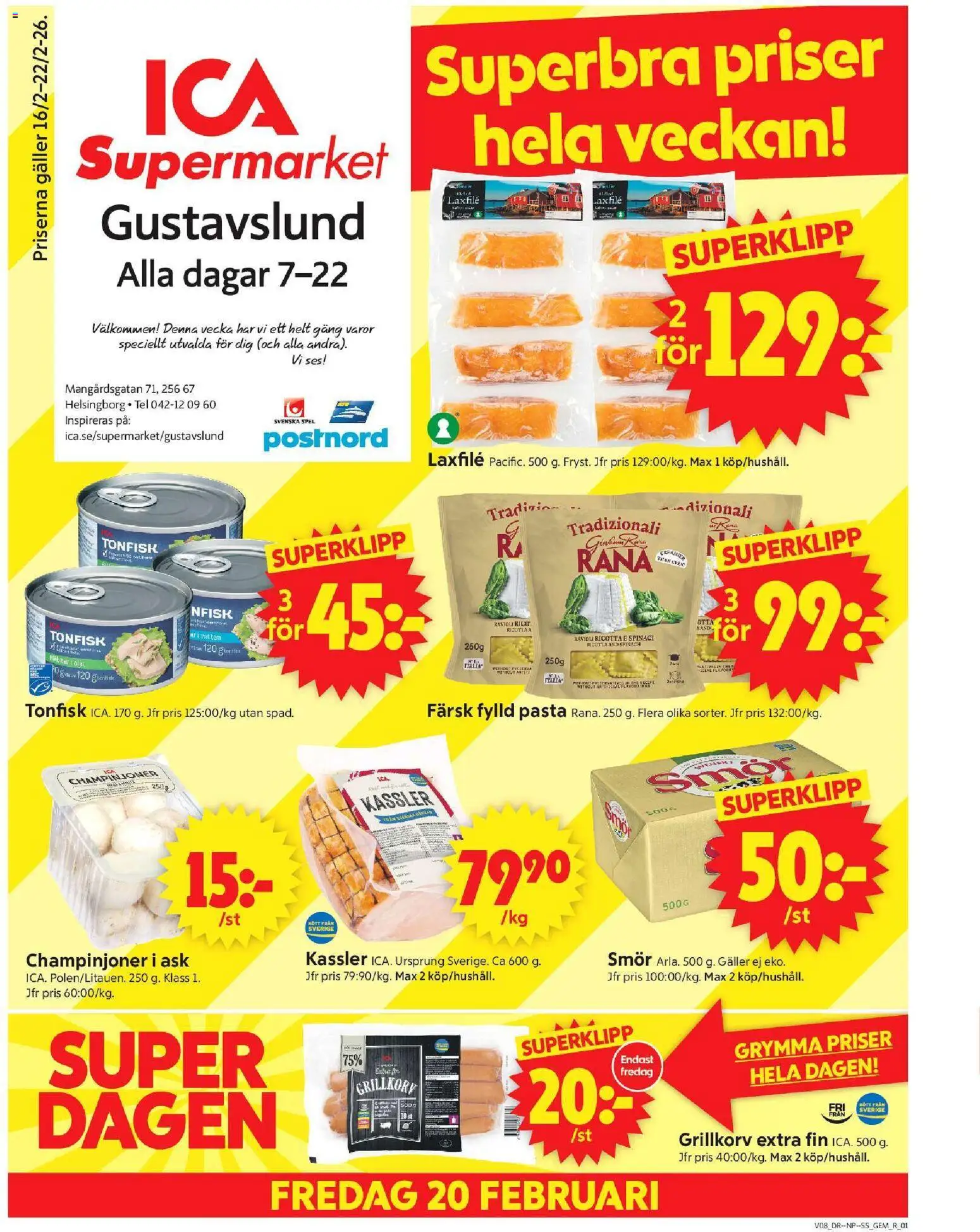 Förhandsgranska reklamblad Helsingborg från butik ICA Supermarket gäller från 16/02/2026