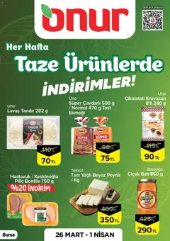Onur Market Onur Market - Taze Ürünlerde İndirimler - Bursa 26.03.2026 - Broşürünün önizlemesi
