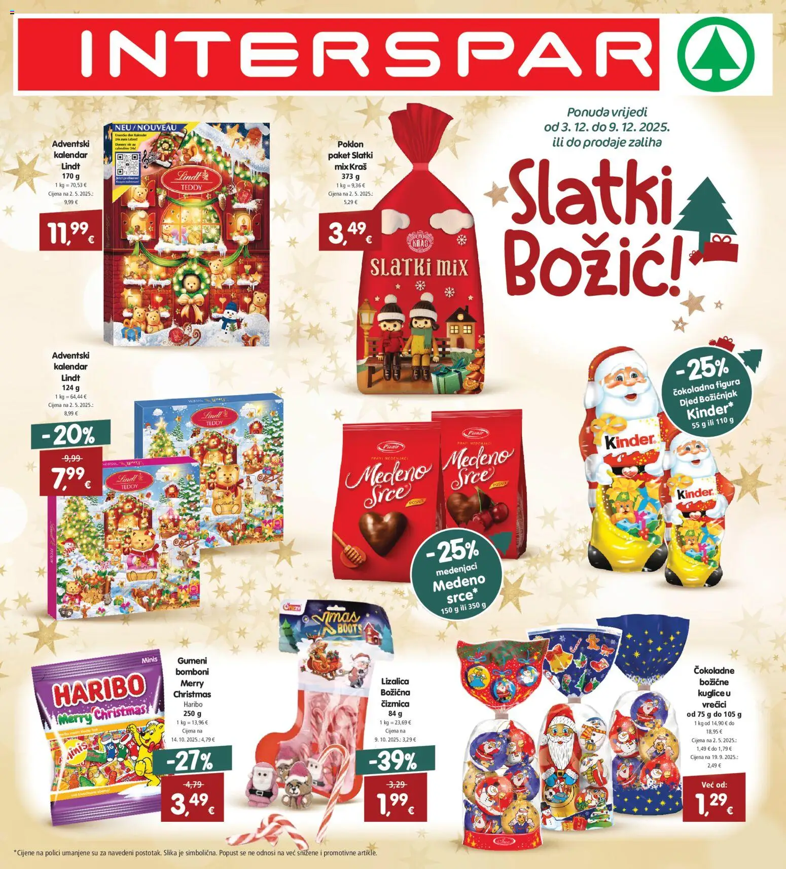 Pregled letka Katalog Šlatkiši trgovine Interspar vrijedi od 03.12.2025