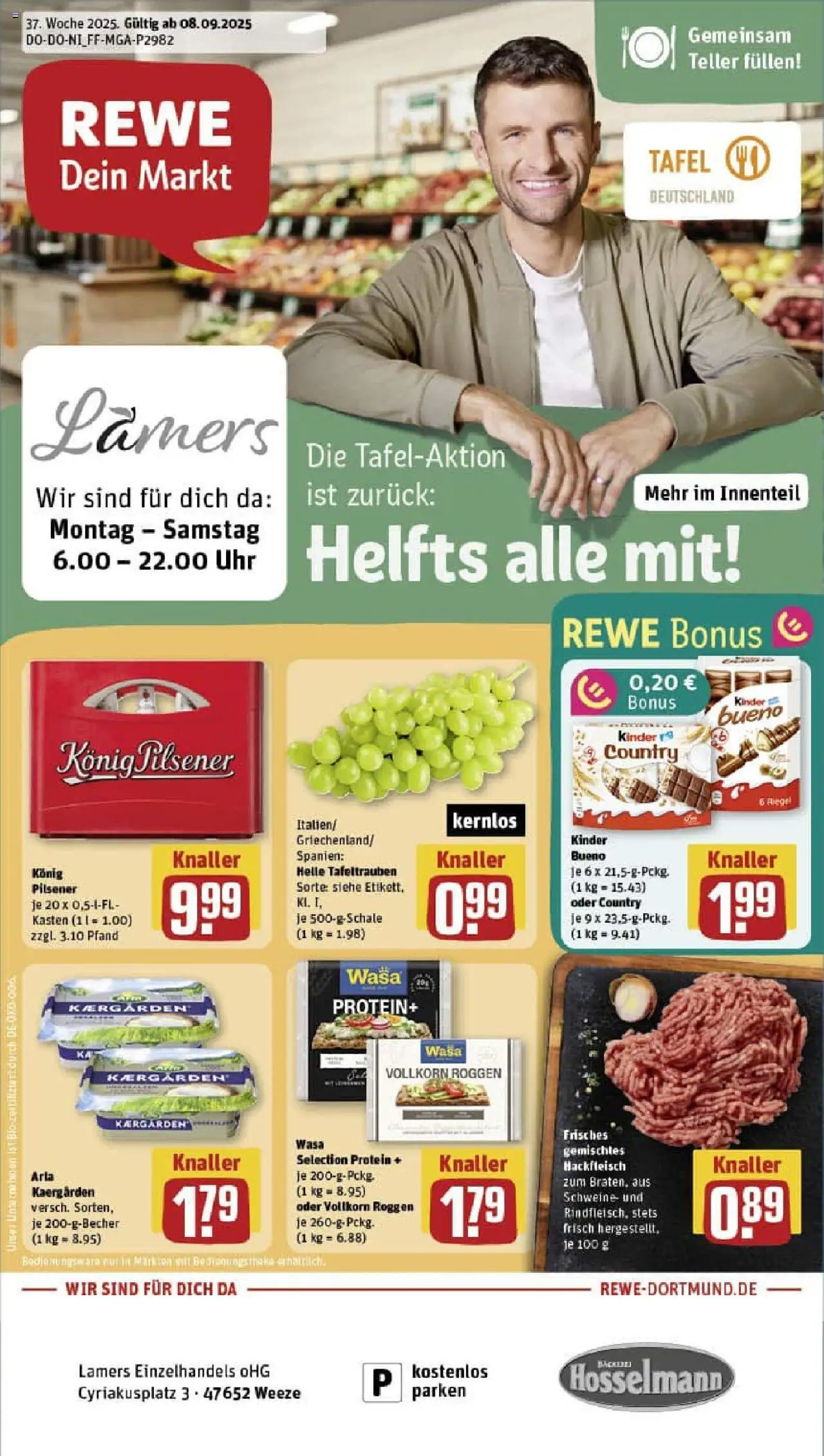 REWE Prospekt ab 07.09.2025 nächste Woche - Prospekt Weeze	