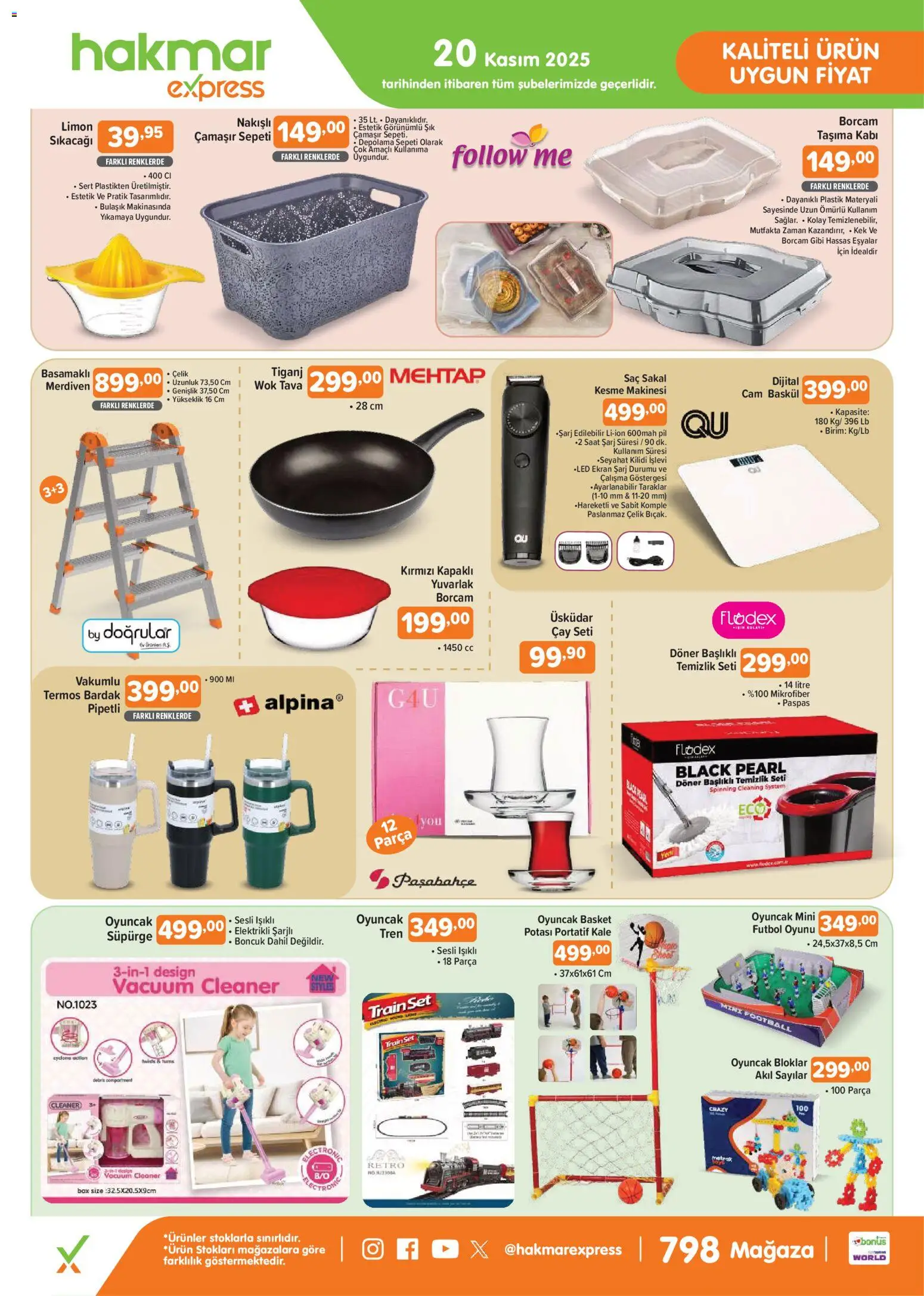 Hakmar Express Perşembe Aktüel Ürünler 20.11.2025 - Broşürünün önizlemesi - Döner, Saat, Oyuncak, Termos, Çamaşır sepeti, Pil, Paspas, Bardak