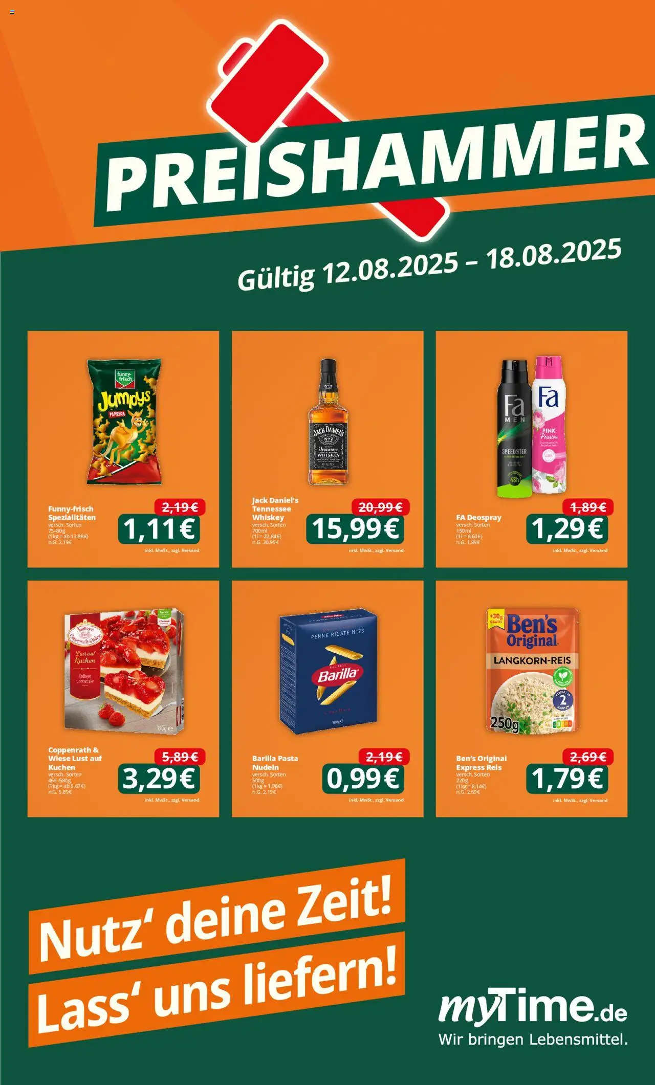 Famila Nordwest Preishammer (vom 12.08.2025 - 18.08.2025) - Pasta, Nudeln, Paprika, Reis, Barilla, Spezialitäten, Jack Daniel's, Deospray