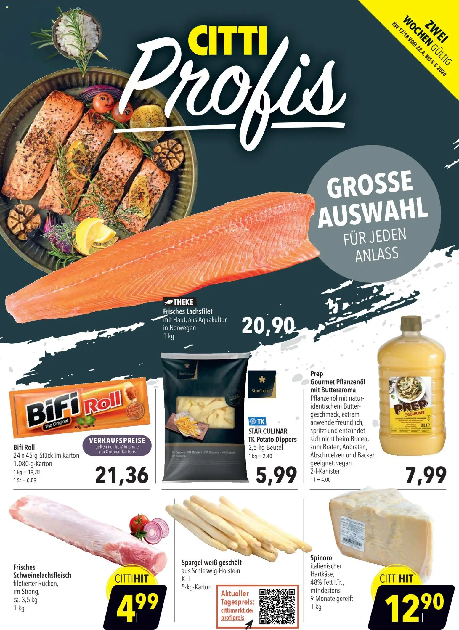 Vorschau von dem Prospekt des Geschäftes CITTI Markt, gültig ab dem 22.04.2026 - Butter, Spargel, Theke, Bifi
