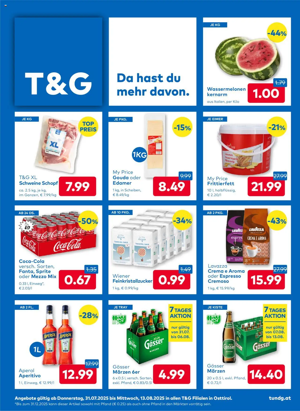  T&G Osttirol ab (31.07.2025 - 13.08.2025) - Seite 1 - Aperol, Zucker