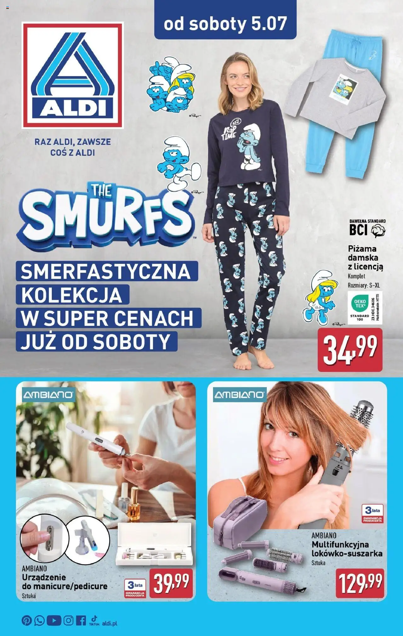 Aldi Promocja od soboty od 05.07.2025 - Nowa Gazetka - Numer strony 1 - Piżama, Ambiano