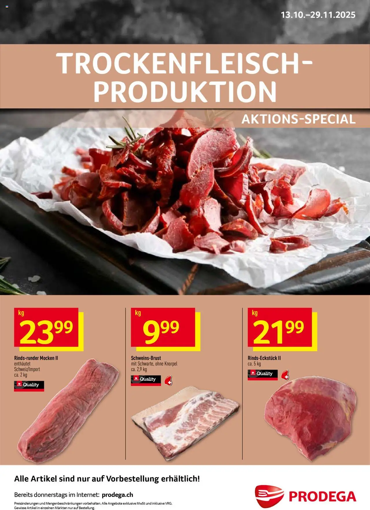 Prodega Aktionen Trockenfleisch-Produktion ab 13.10.2025 - Seitennummer 1