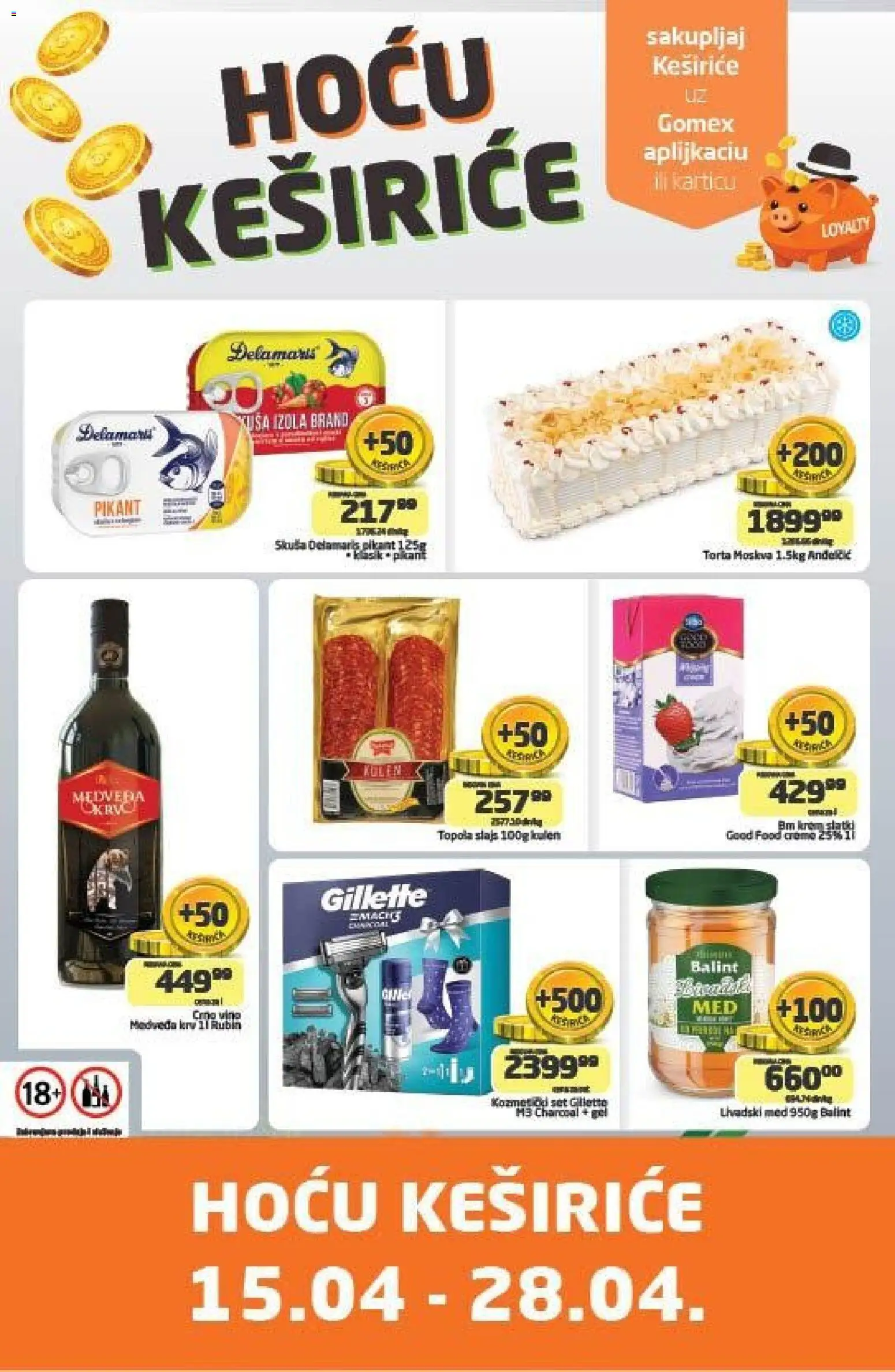 Pregled Gomex kataloga - važi od 15.04.2026 - Torta, Med, Gillette