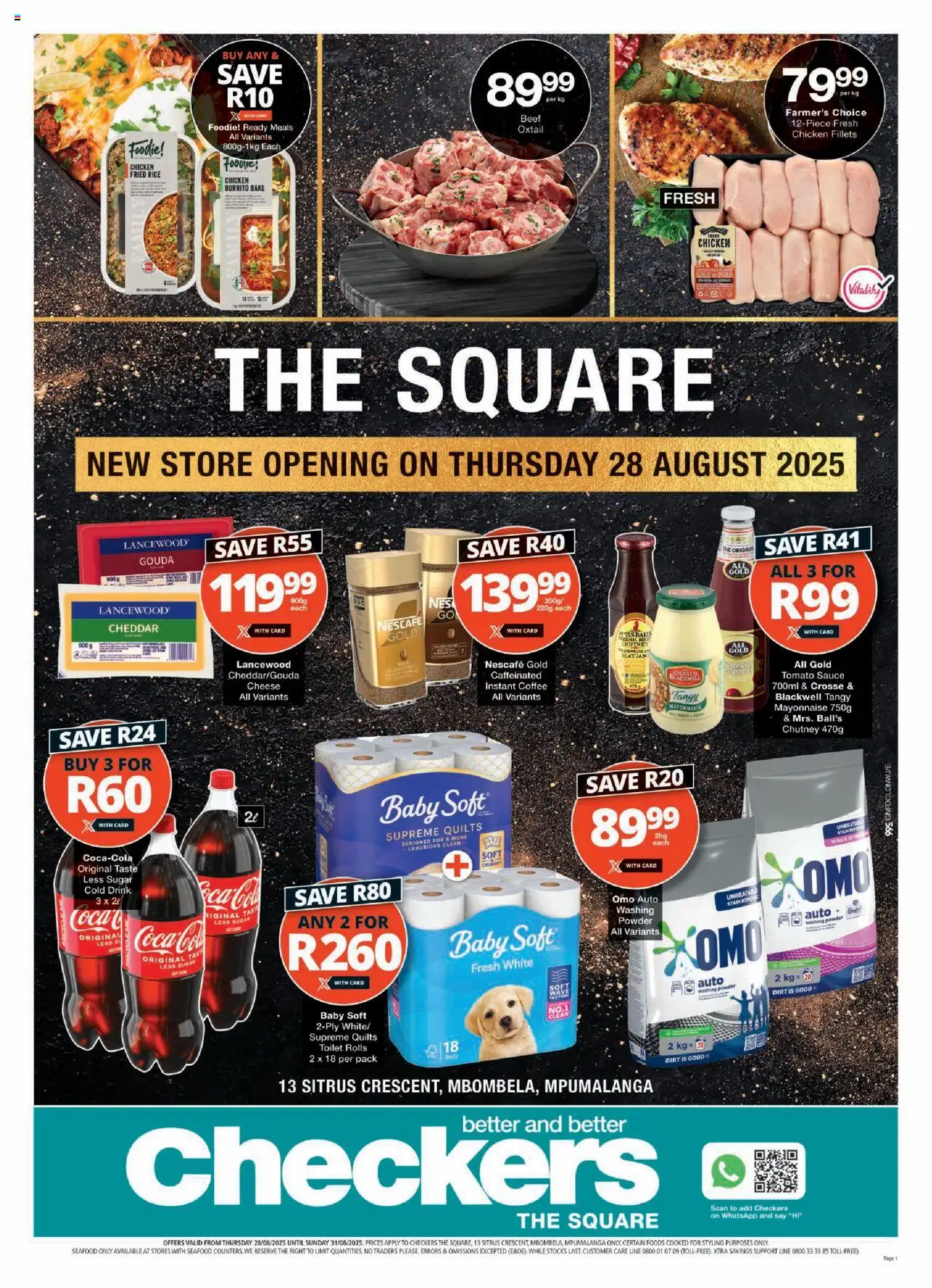 Checkers Gauteng - The Square Store Opening 28/08 - 31/08/2025 >> Catalogue