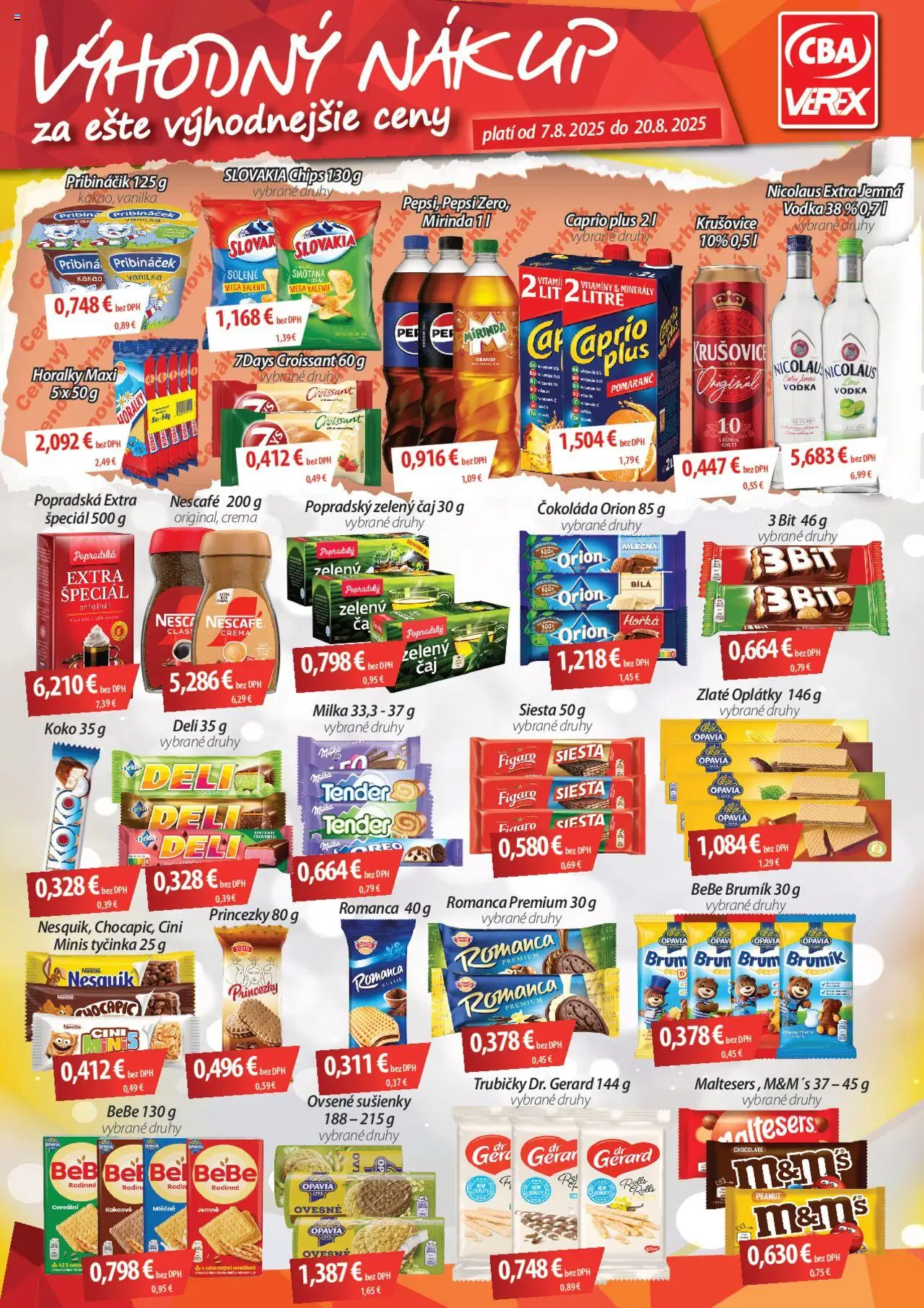 CBA Verex Výhodný nákup (07.08. - 20.08.2025) - Akčná ponuka