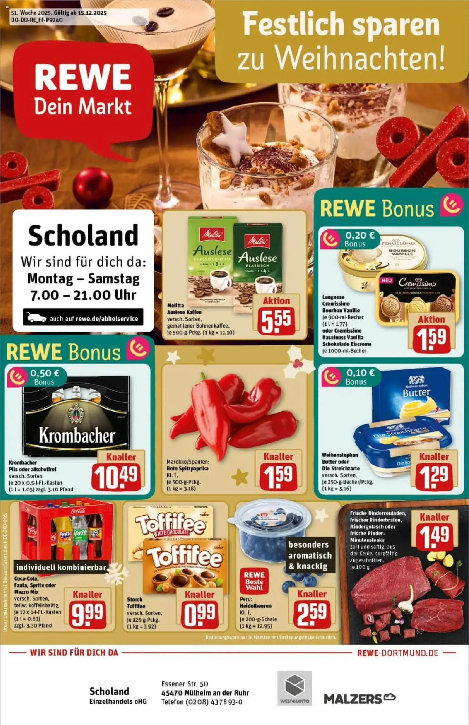 Vorschau von dem Prospekt des Geschäftes Rewe, gültig ab dem 15.12.2025