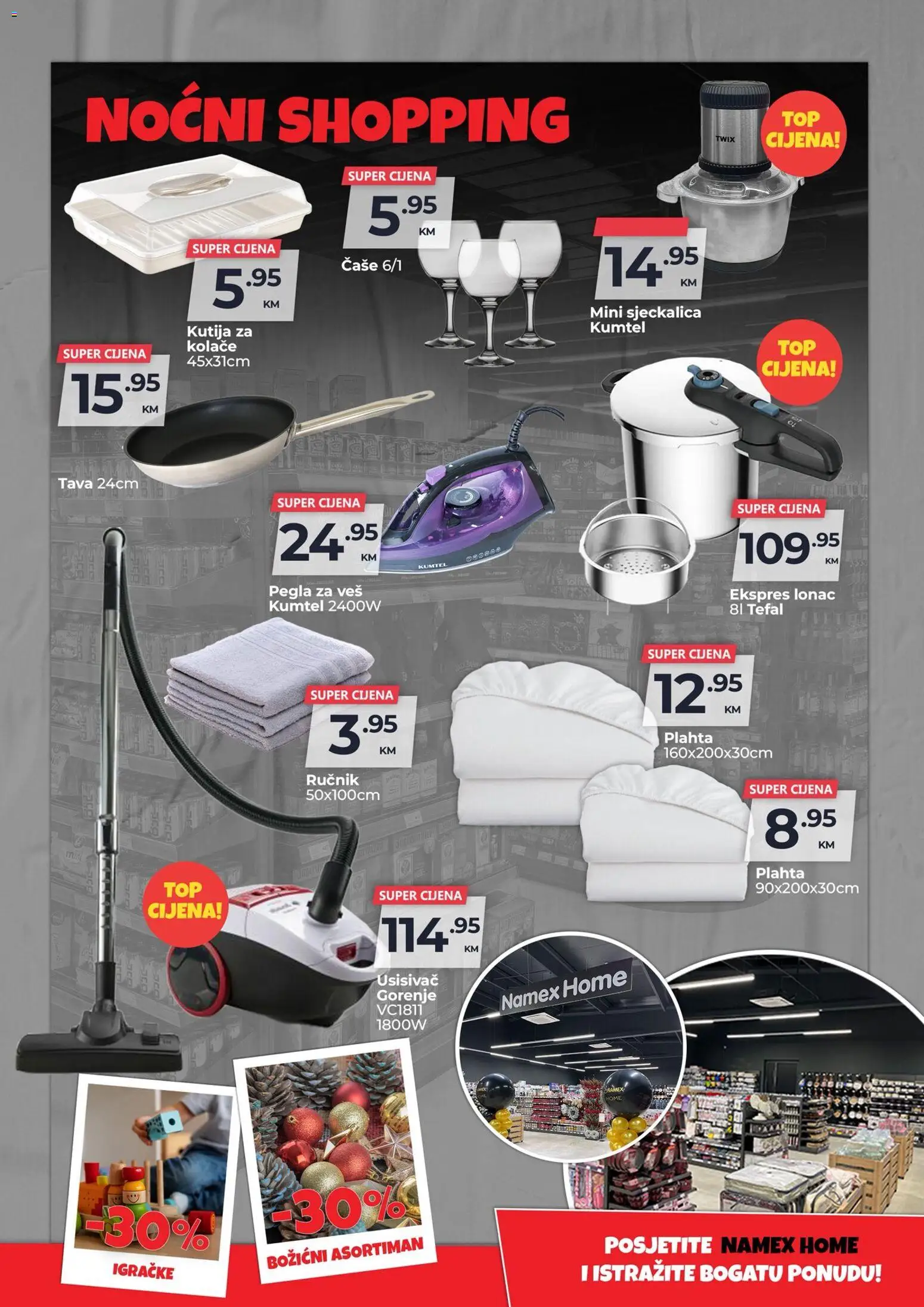 Pregled letka Noćni Shopping trgovine Namex vrijedi od 2025.12.03