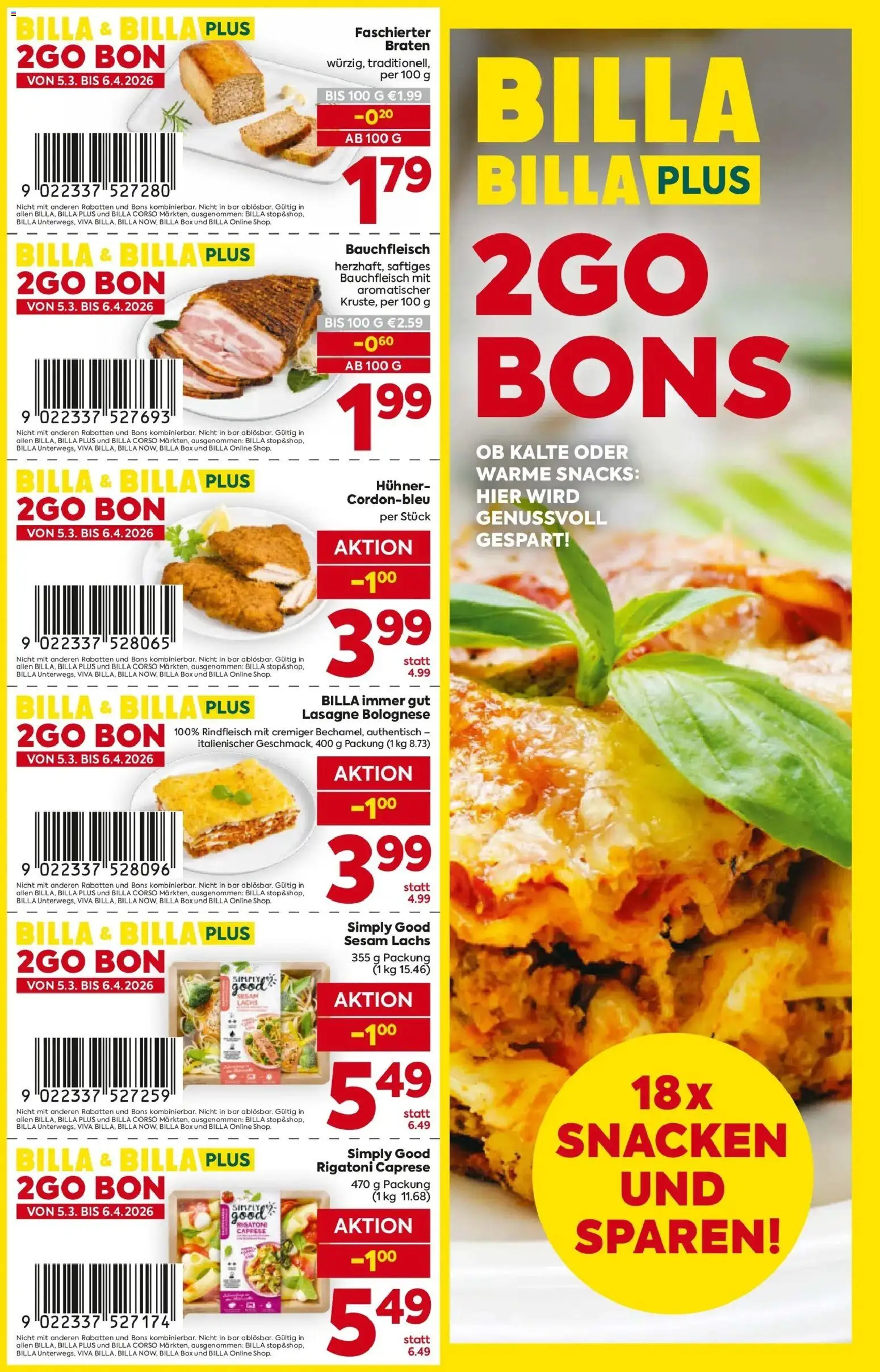 Vorschau der Angebote: Billa Billa 2Go Bons gültig ab 05.03.2026