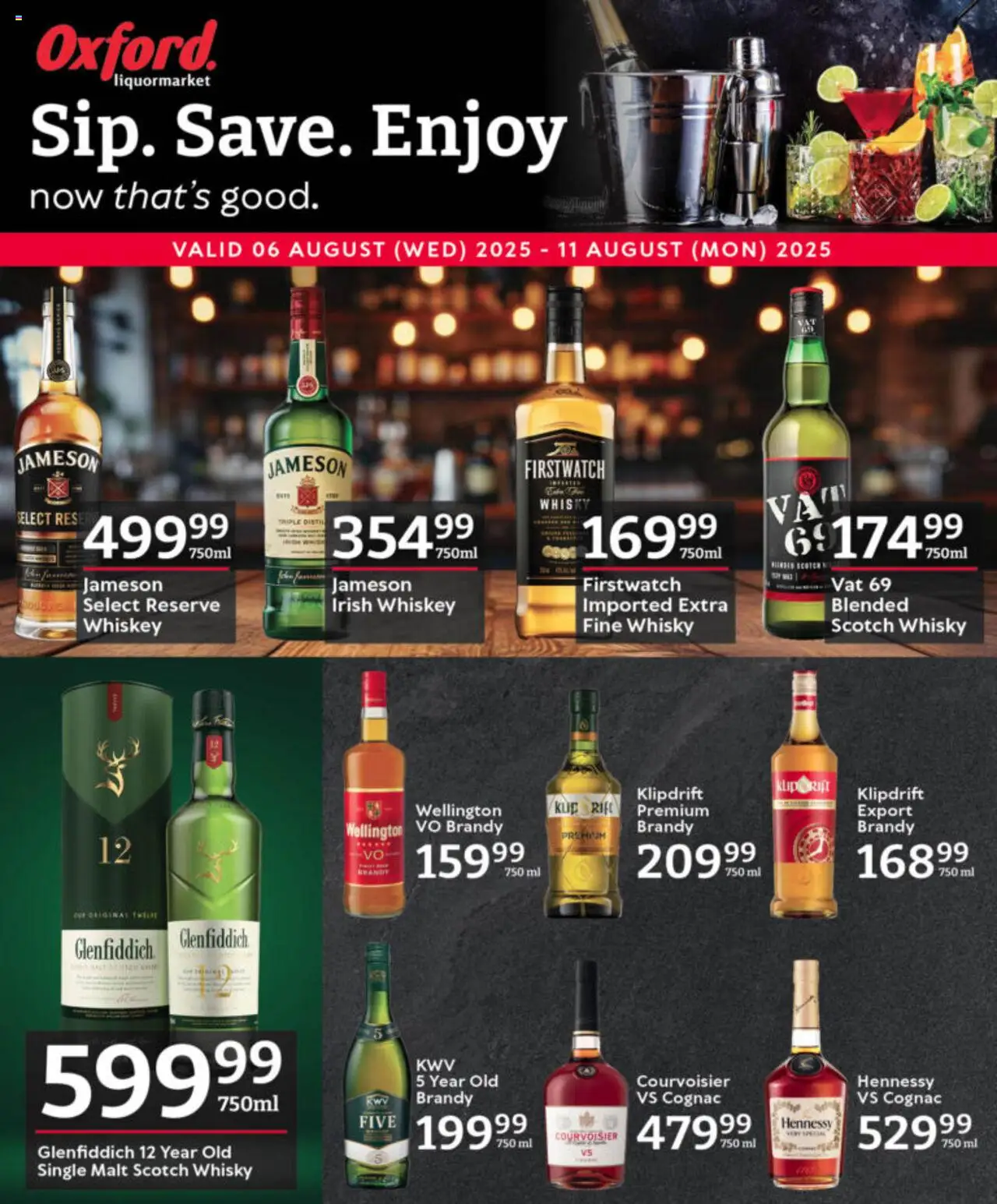 Oxford Freshmarket Liquormarket from 06/08 - 11/08/2025 > Promotions - Whiskey, Brandy, Cognac