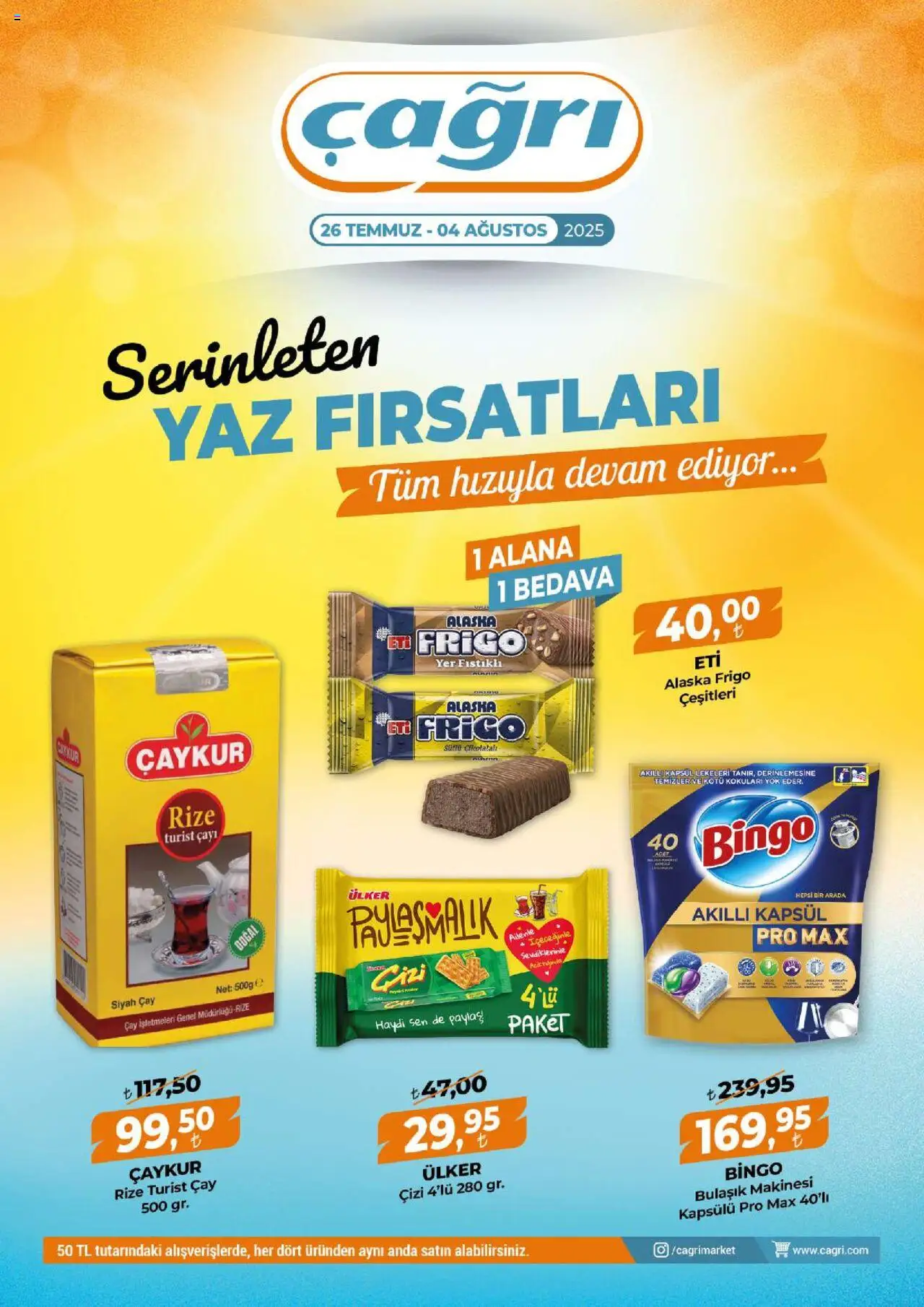 Çağrı Market Katalog (26 Temmuz 2025) - Indirim, Broşür - Sayfa numarası 1