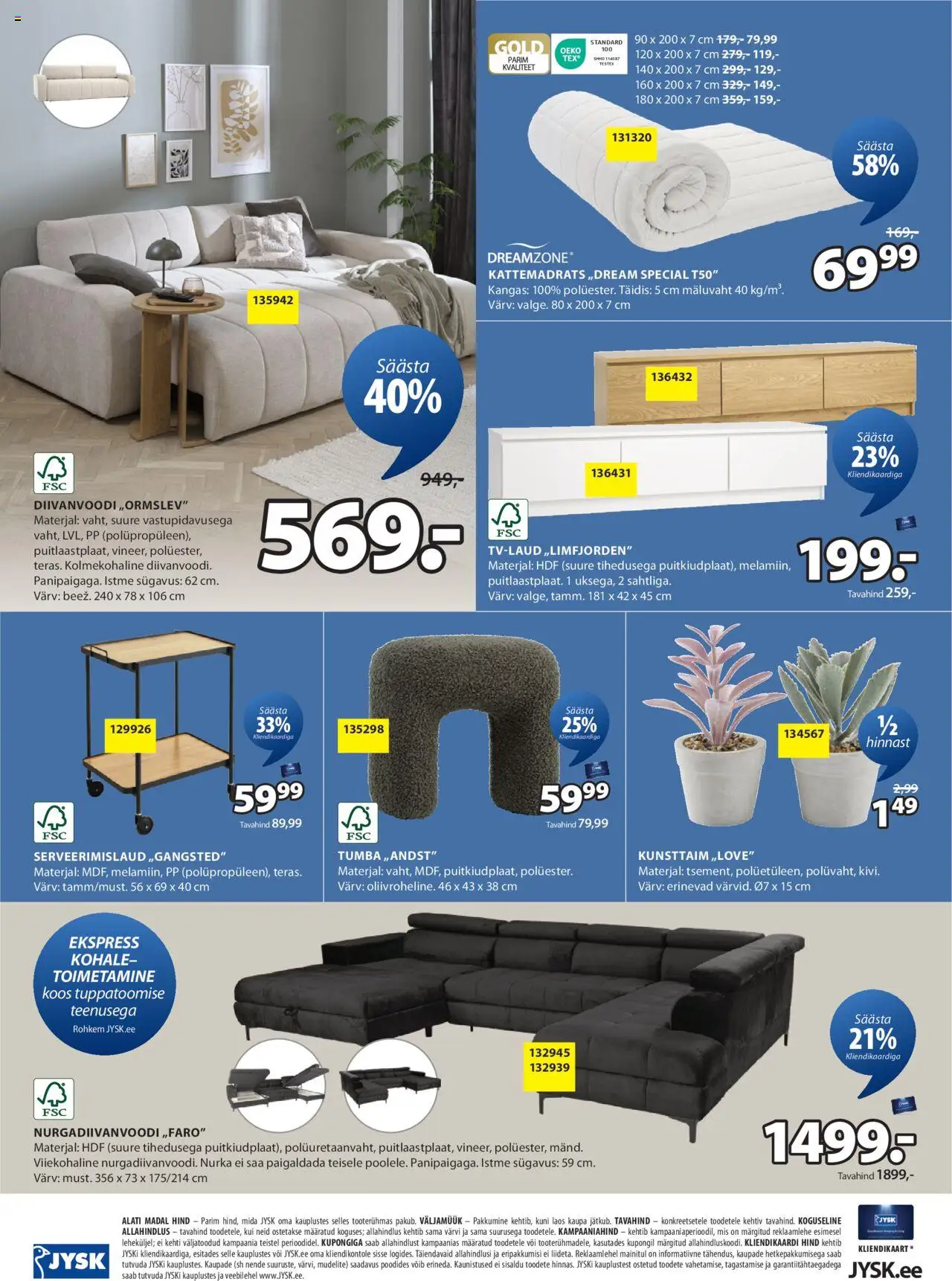 JYSK kliendilehe eelvaade alates 2025.10.14