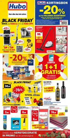 Voorbeeld van Black Friday van winkel Hubo geldig vanaf 26/11/2025