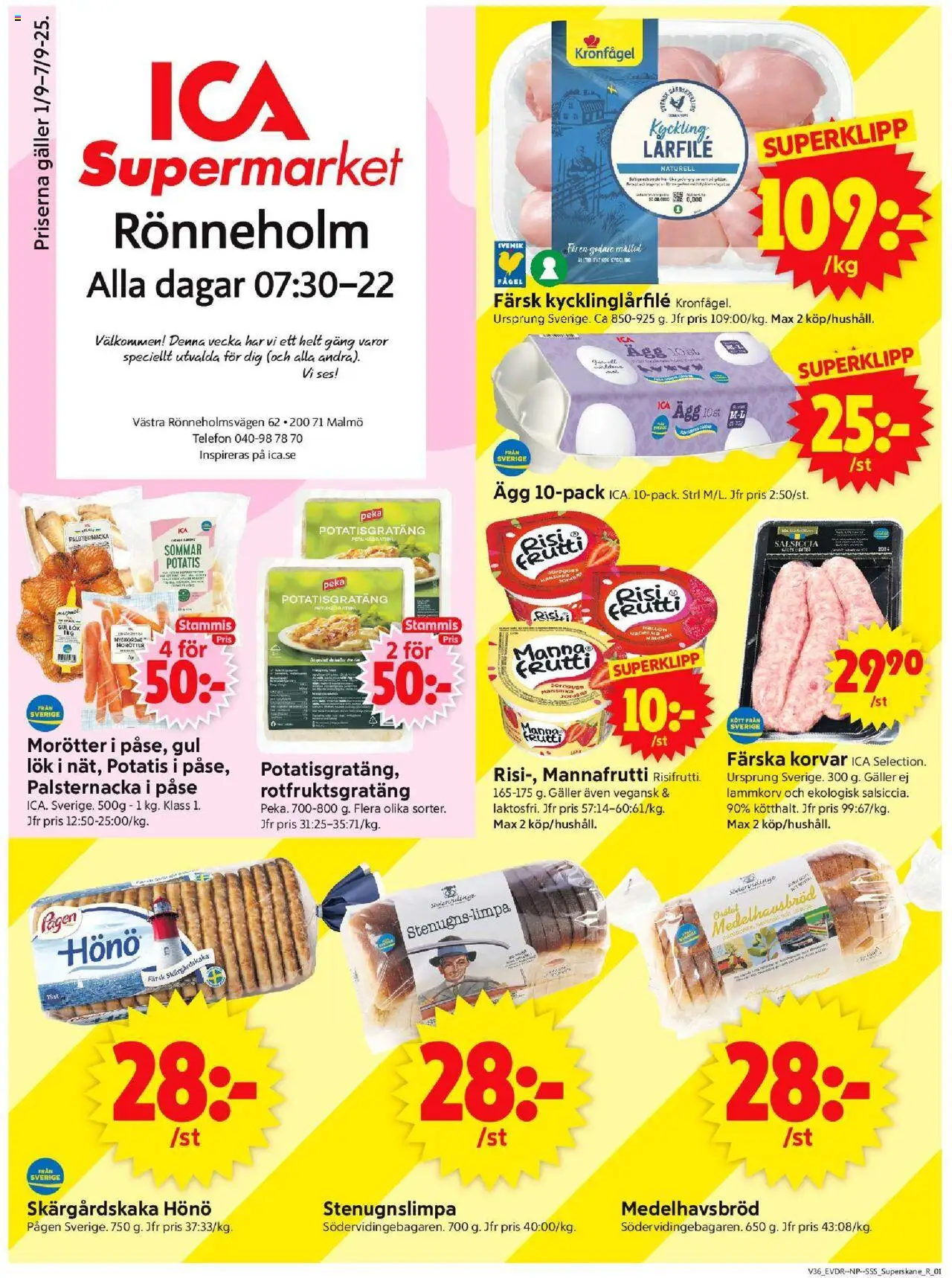 Malmö är giltig 01/09 2025 > Veckans Erbjudanden gäller från 01/09/2025 till 07/09/2025 sidnummer 1