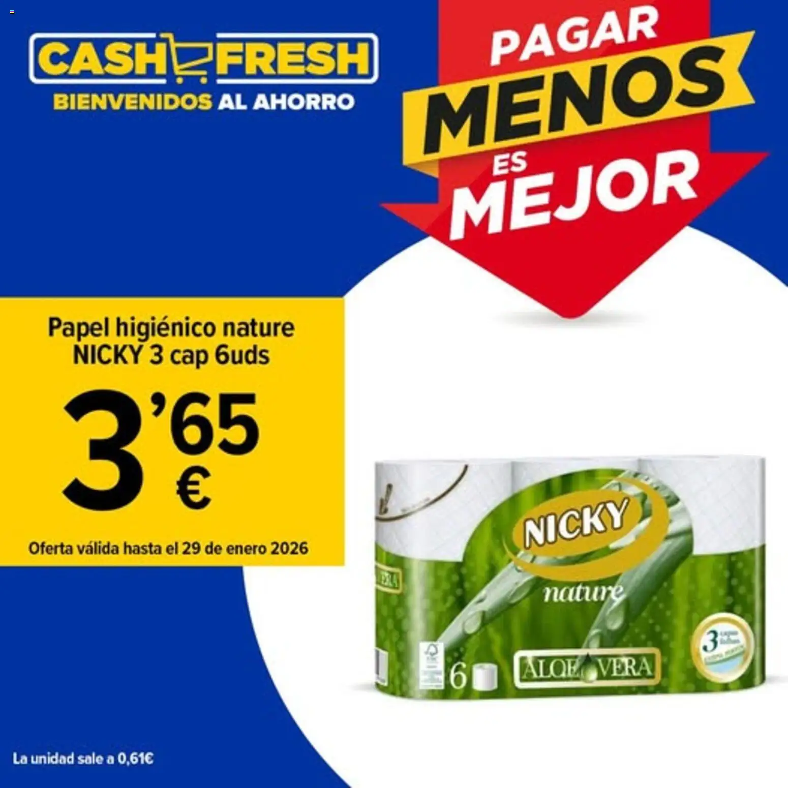Vista previa del folleto de la tienda Cash Fresh válido desde el 28/01/2026 - Aloe Vera, Papel higienico
