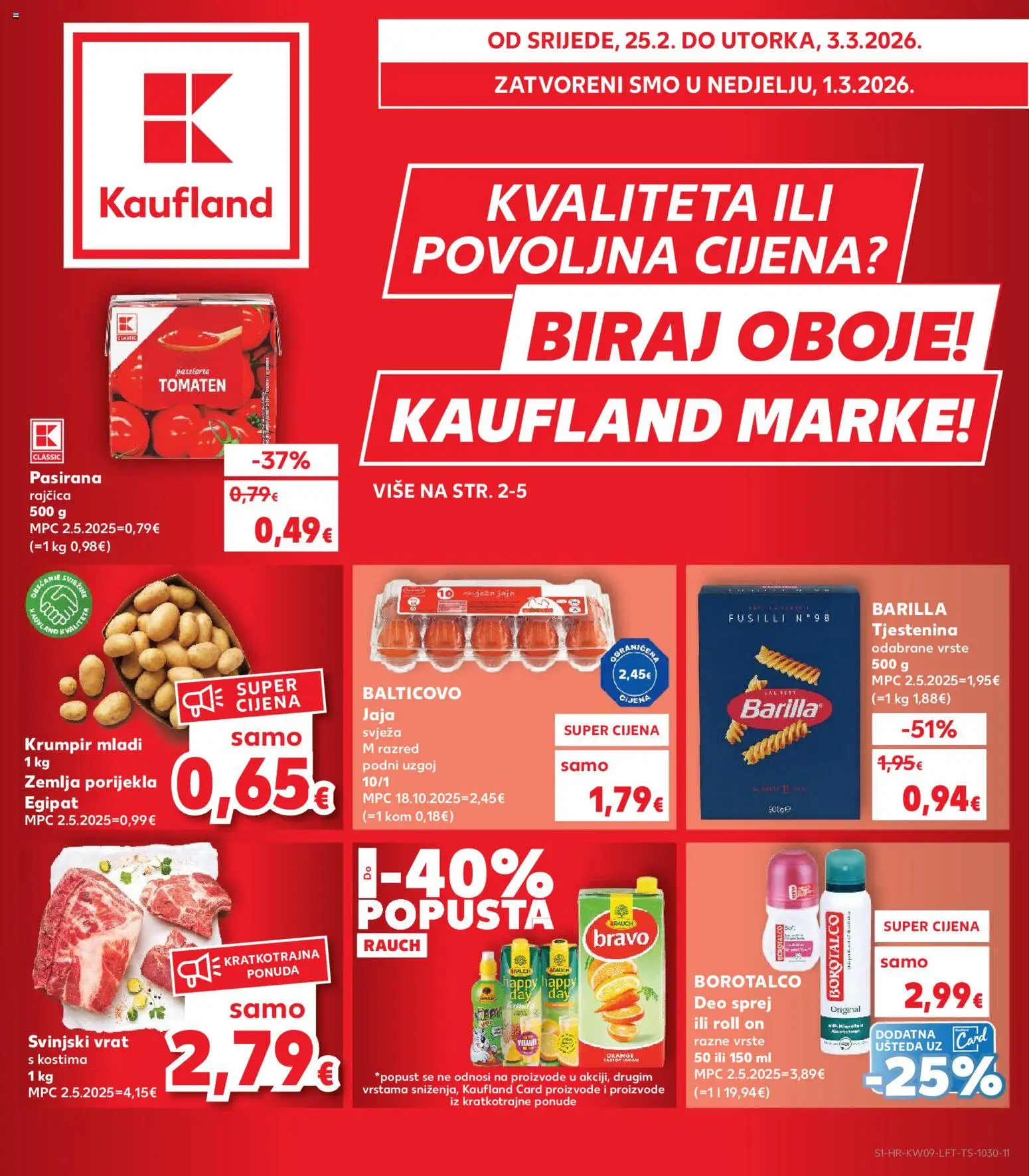 Pregled letka Split-Ravne njive trgovine Kaufland vrijedi od 25.02.2026