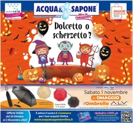 Anteprima dell'opuscolo Volantino Halloween dal negozio Acqua e Sapone valido da 20/10/2025