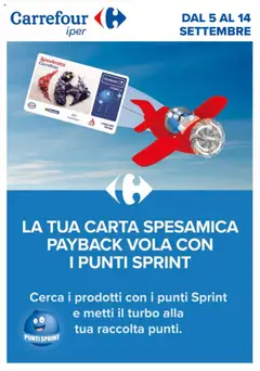 Anteprima dell'opuscolo Volantino Iper Punti Sprint Payback dal negozio Carrefour valido da 05/09/2025