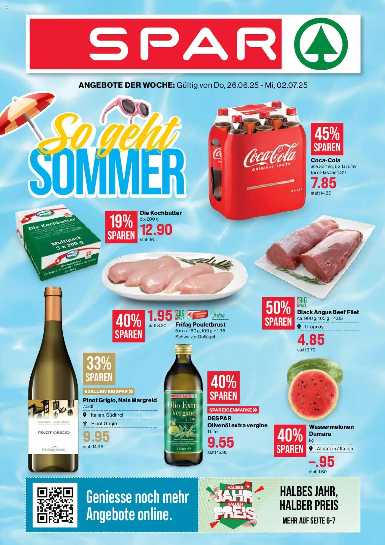 SPAR Aktionen ab 26.06.2025 - Seitennummer 1 - Butter, Reis, Pouletbrust